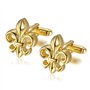 BOBIJOO JEWELRY - Paire Boutons de Manchette Fleur de Lys Doré Or Fin Accessoire Homme Royaliste
