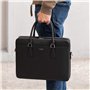 David Jones - Sac à Main Business Porte-Document Cuir PU Rigide Homme - Cartable Travail Affaires Ordinateur Portable Multi Poch