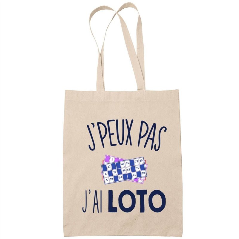 Planetee Sac Tote Bag J'peux pas Loto beige