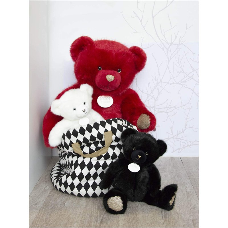 Image secondaire de DOUDOU ET COMPAGNIE - Ours en Peluche - 37cm - Noir et Paillettes - Collection Ours La Peluche - Tout Doux pour les Câlins - Idé