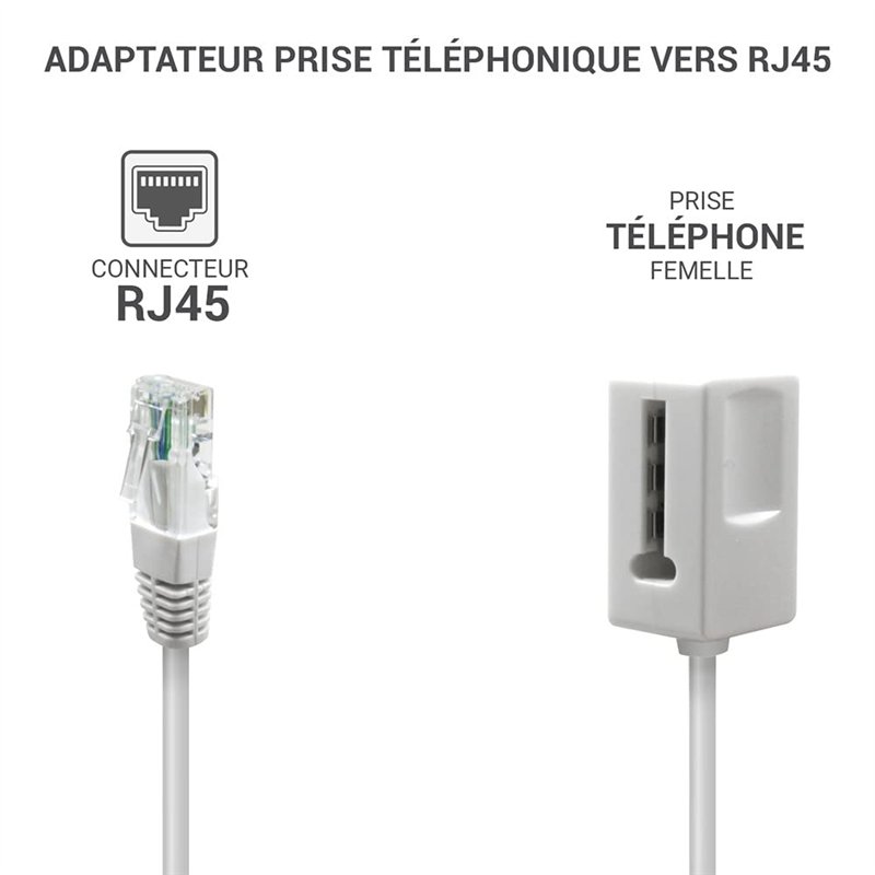 Image secondaire de Waytex 39341 Adaptateur, Connectez votre téléphone avec la prise PTT à une prise RJ45
