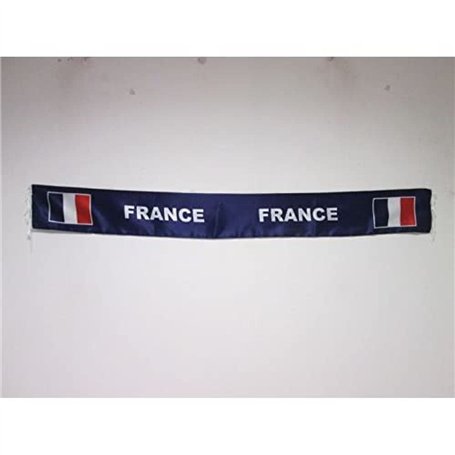 AZ FLAG - Echarpe de Supporter France - 100 cm - Echarpe Drapeau Français en Satin