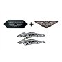 Stickers rétro réfléchissant pour Casque de Moto Harley Davidson Pack Complet Ailes Black (4 Stickers)