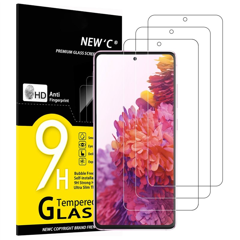 NEW'C Lot de 3, Verre Trempé pour Samsung Galaxy S20 FE / S20 FE 5G, Film Protection écran -sans Bulles d'air -Ultra Résistant (
