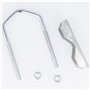 HD-Line Bride-110mm Bride d'Etrier avec Mâchoire pour Fixation de Parabole et d'Antenne sur Mât, Gris, Set de 2 Pièces