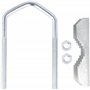 HD-Line Bride-110mm Bride d'Etrier avec Mâchoire pour Fixation de Parabole et d'Antenne sur Mât, Gris, Set de 2 Pièces