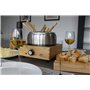 LITTLE BALANCE 8320 Wood Fondue 8 Inox - Appareil à fondue 8 personnes - Caquelon Inox anti-adhésif grande contenance 2 litres -