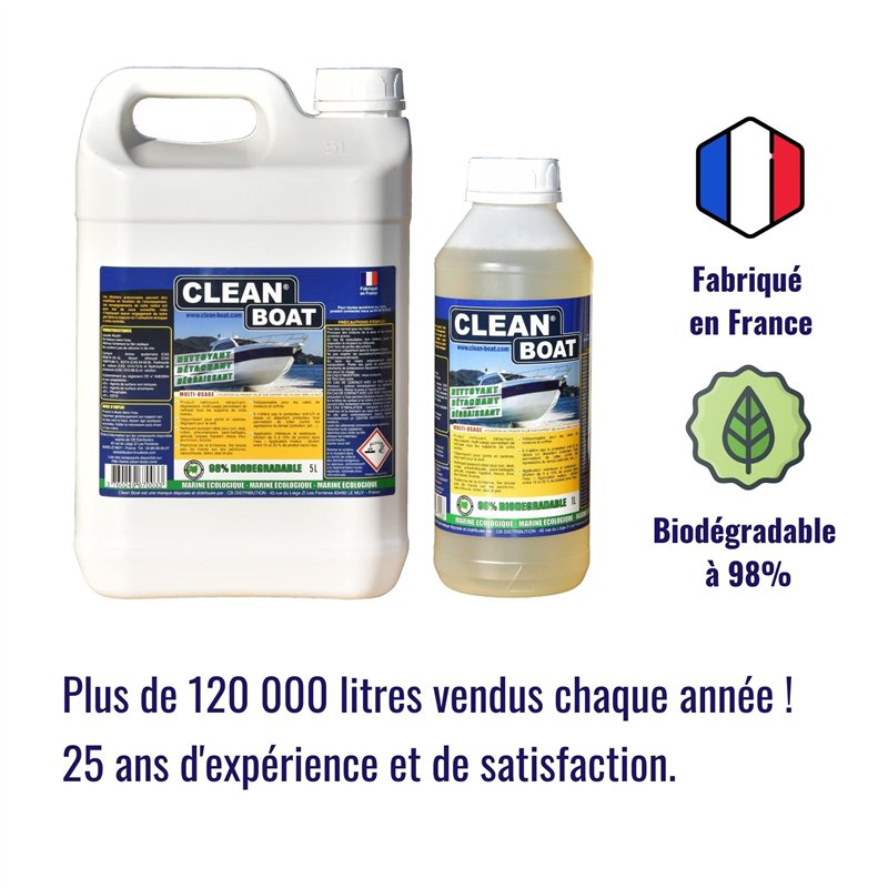 Image secondaire de Clean Boat 1L | Multi-usages qualité supérieure | : nettoie, détache, dégraisse et protège le bateau intérieur et extérieur. Bio