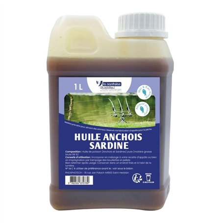 HUILE ANCHOIS SARDINE - Bidon 1 L - La Nantaise de Nutrition - Pour appâts