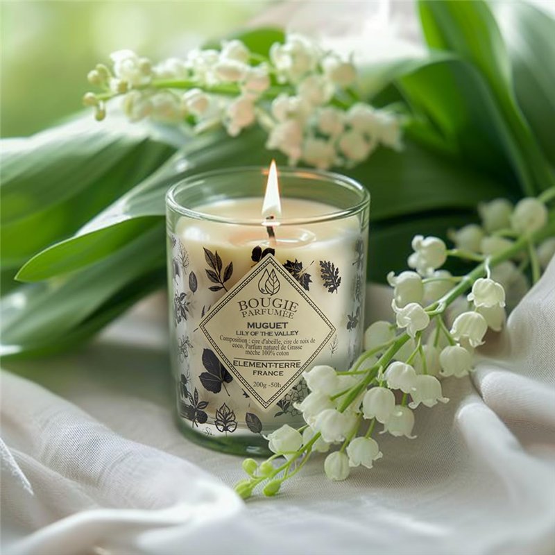 Image secondaire de Bougie Parfumée 200 Grammes, 50 Heures Parfum Muguet, Brun