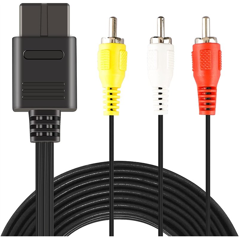Link-e : Cable AV Audio Video RCA Compatible avec la Console Nintendo 64, Super Nintendo et Gamecube (N64, SNES, Supernes, GC)