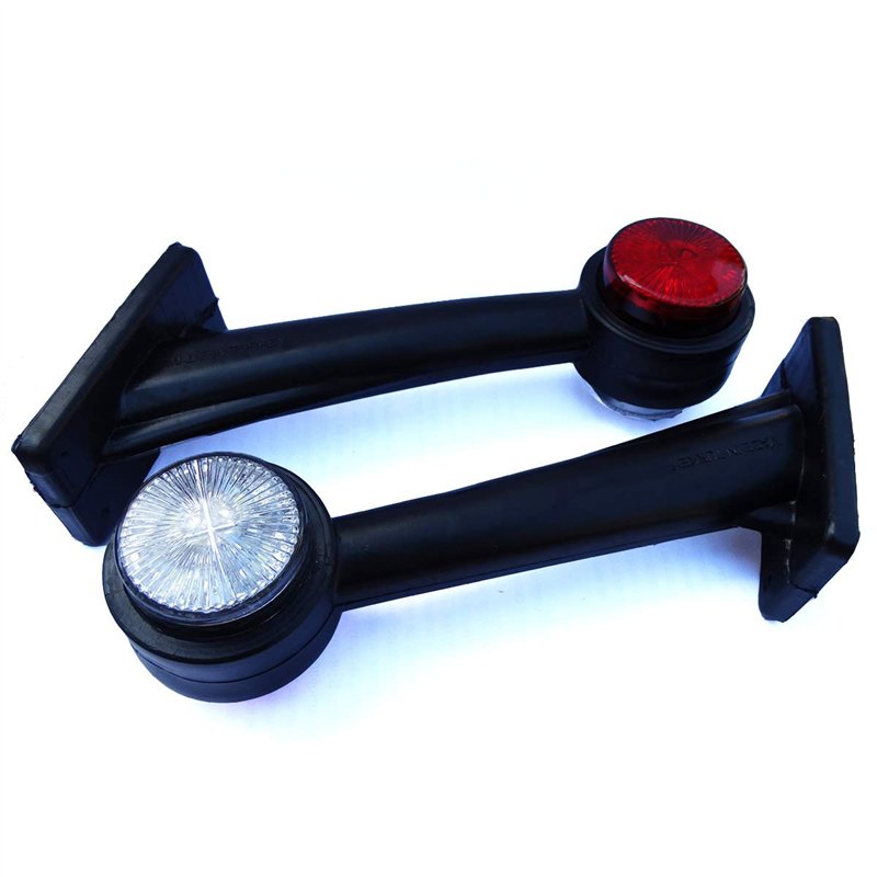 Image secondaire de Formplas Lot de 2 feux de gabarit LED pour camion - 12 V 24 V - Avec certification E - Blanc et rouge - Longueur : 190 mm