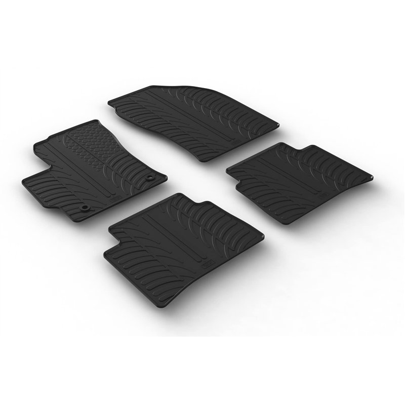 Gledring Set tapis de caoutchouc Toyota Corolla Touring Sports Hybrid 12/2018- (T profil 4-pièces + clips de montage), Noir