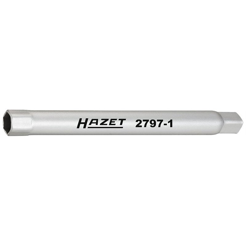 Hazet 2797-1 Clé en tube pour pare-chocs/carré creux 6,3 mm/profil à 6 pans extérieurs Taille 10 longueur 160 mm