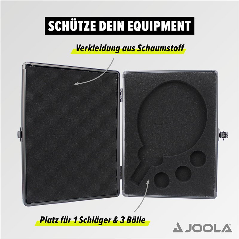 Image secondaire de JOOLA Bat Case Housse de Tennis de Table en Aluminium pour 1 Raquette de Tennis de Table et 3 balles de Tennis de Table Noir 29