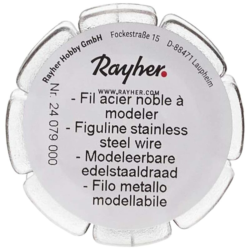 Image secondaire de Rayher fil en acier inoxydable à modeler à 0,5 mm fil inox extrêmement malléable fil acier inoxydable pour créer vos bijoux ou c