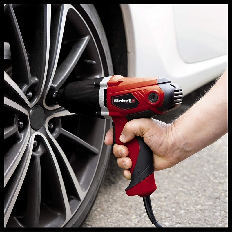 Image secondaire de Einhell Clé à chocs électrique CC-IW 450 (450 W, 300 Nm, commutateur à bascule rotation avant/arrière) Livré avec douilles de 17