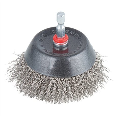 wolfcraft 2746000 Brosse Inox soucoupe queue 6 pans 1/4" 6