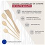 Fackelmann 31125 Set de 4 ustensiles de cuisine en bois, Lot de spatules et cuillères de cuisine en bois, Bois certifié FSC, 20c