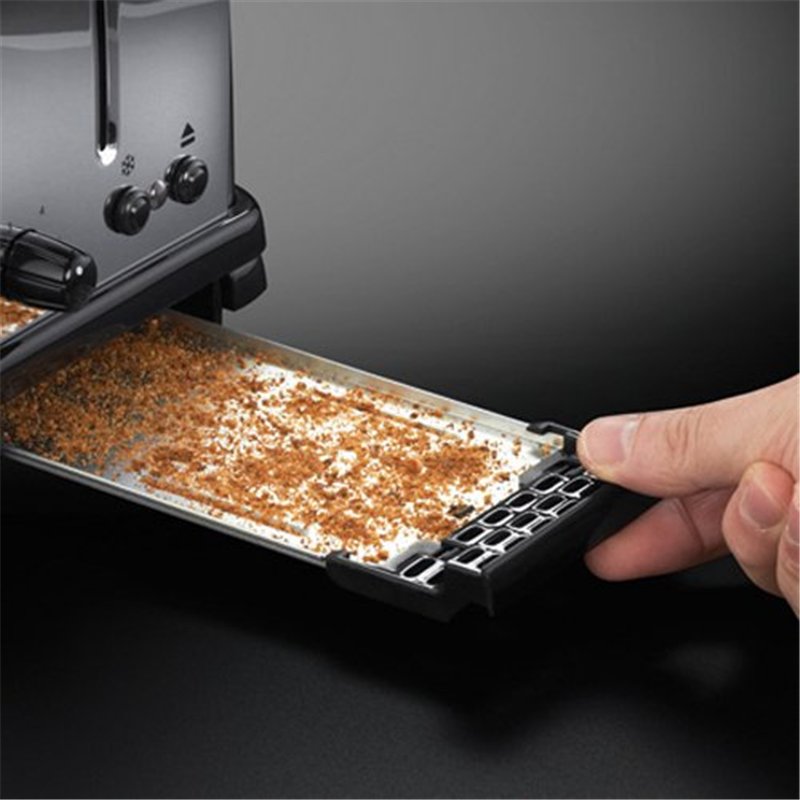 Image secondaire de Russell Hobbs Grille Pain [Pour Sandwich & Panini] Chester (2 Fentes larges, Pinces incl., 6 Niveaux de brunissage réglables, Si