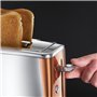 Russell Hobbs Grille Pain [Pour 2 Tranches] Luna Cuivre Inox (2 Fentes extra larges, 6 Niveaux de Brunissage rapide, Surélévatio