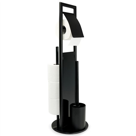 WENKO Combiné WC Ravina 3en1 WENKO | Brosse WC à tête remplaçable et dérouleur Papier Toilette
