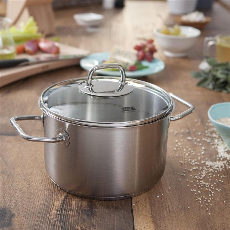 Image secondaire de Fissler Viseo Faitout en Acier Inoxydable (5,7 l – Ø 24 cm) avec Couvercle en Verre, Échelle Graduée Intérieure, Bord Verseur, C