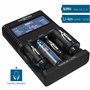 ANSMANN Chargeur de Pile USB Powerline4Ultra (1 PCE) – Chargeur pour 1 à 4 Piles NiMH AA/AAA/C/D & Li-ION 10440 à 26650 – Charge