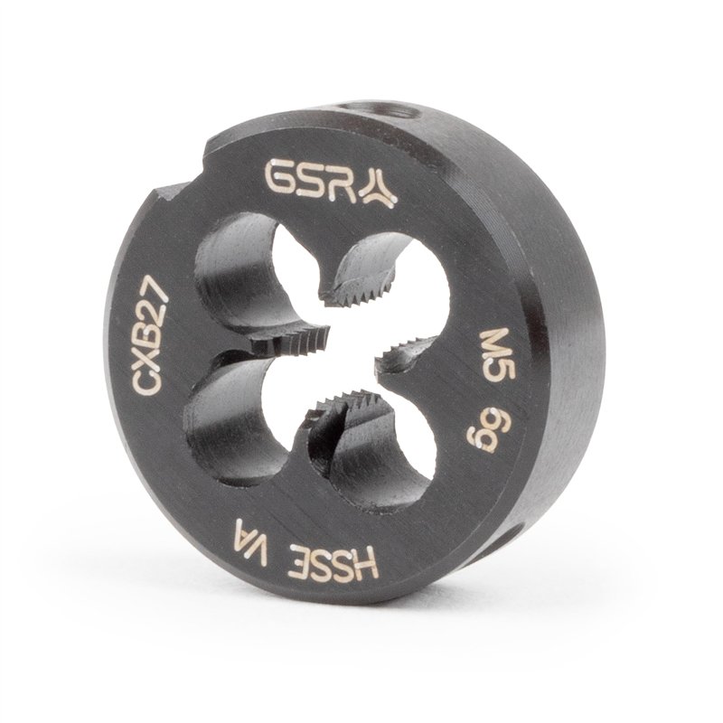 Filière professionnelle métrique M5, HSSE-VAP en acier inoxydable VA, filetage externe, DIN 22568