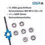 PROFI filière set 8 pièces, M3-M12, HSS, mit filièrehalter, GSR