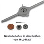 GSR PROFI Set de tarauds miniatures | 30 pièces | Métrique | Tarauds HSS-G M1-M2,5 | Filières métriques | Porte-filières | Bague
