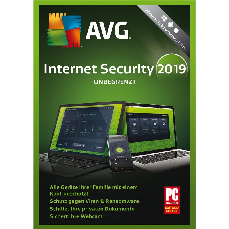 Image secondaire de AVG Internet Security 2019 Version complète, unbegrenzte Geräteanzahl Windows, Mac, Android Sicherheits-