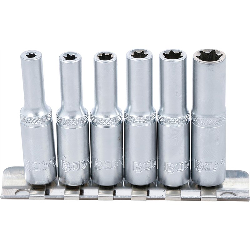 BGS 6403 | Jeu de douilles, profil E, longues | 6,3 mm (1/4