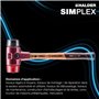 Halder Simlpex EH 3026 Maillet en Caoutchouc/Plastique 30 mm