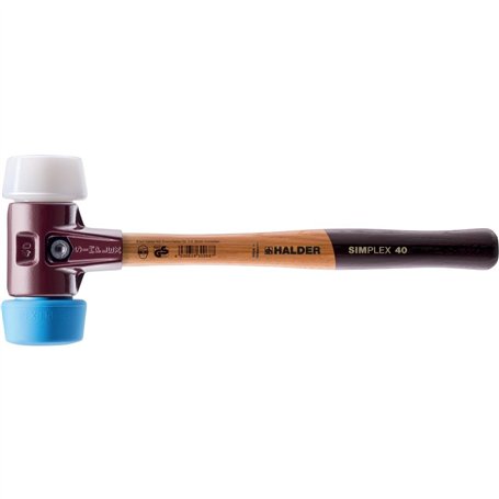 Halder 3017.051 50 Maillet : 40 W/surdimensionné souple en caoutchouc Bleu et Superplastic visage inserts