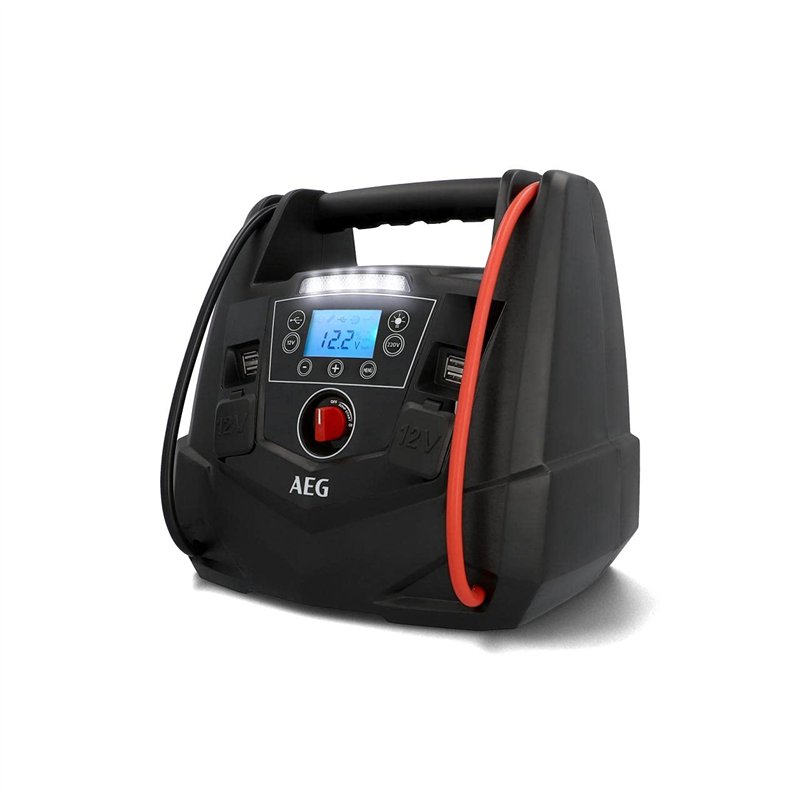 AEG - Station d'énergie Portable - 12 V - avec démarreur Automatique, compresseur d'air, convertisseur de Tension 220 V, Prise d