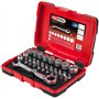 KS Tools - 918.3050 - Coffret de douilles traversantes 1/4 - 5 à 14 mm - Embouts de vissage - Tête de cliquet inclinée à 15° - U
