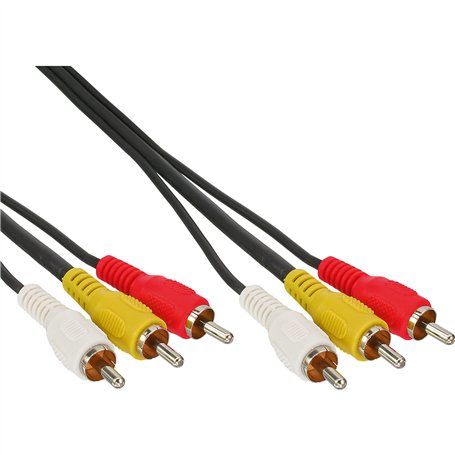 InLine 2 m 3 x RCA mâle vers mâle câble Audio/vidéo