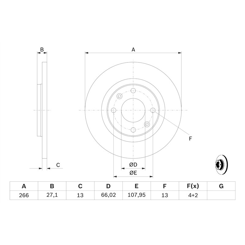Image secondaire de Bosch BD747 Disques de frein - certification ECE-R90-1 jeu de 2 disques