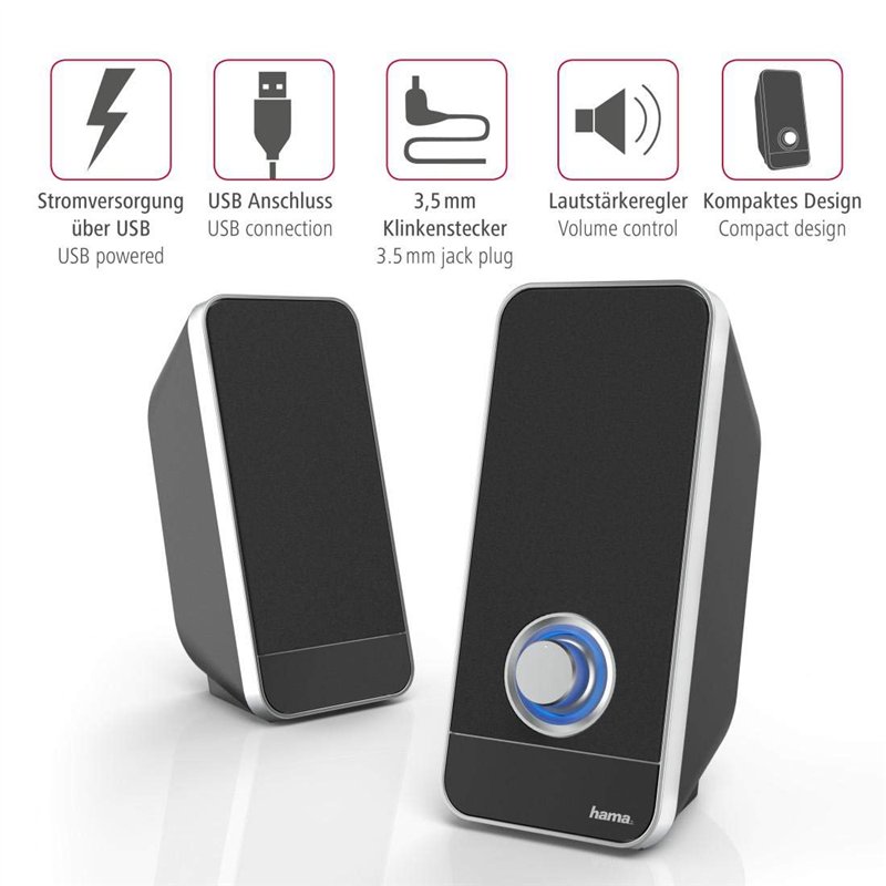 Image secondaire de Hama Sonic LS-206 Enceintes pour Ordinateur