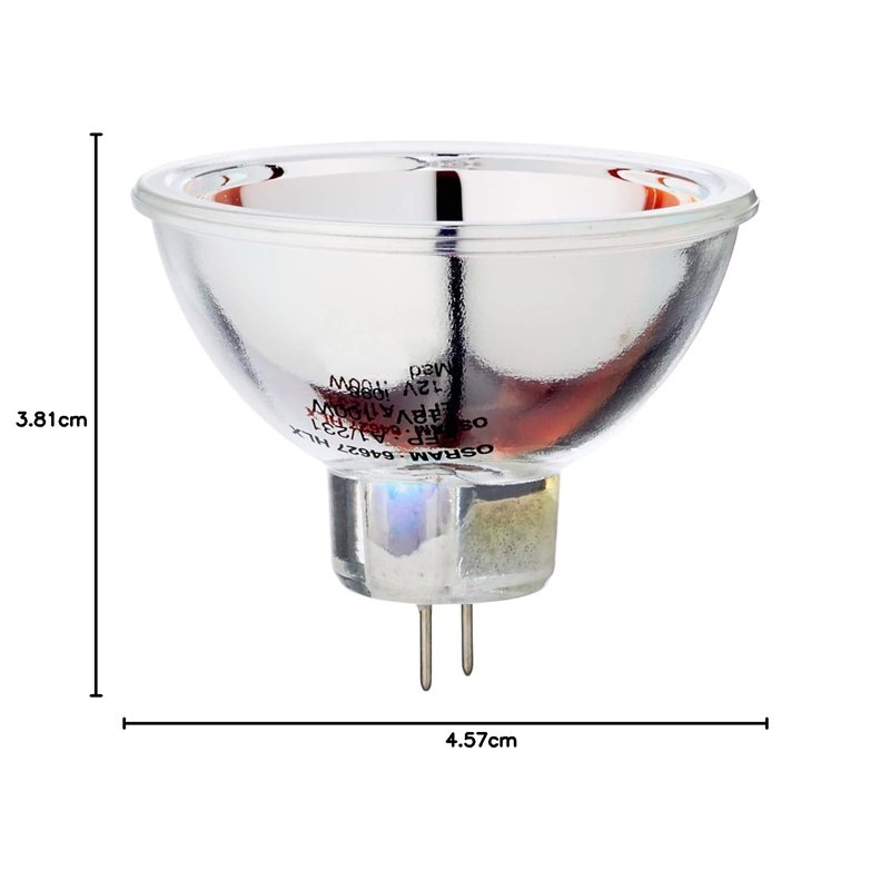 Image secondaire de OSRAM 64627 HLX EFP 100W 12V, lampe halogène avec réflecteur MR16, lampe médicale, , boîte pliante (1 pièce)