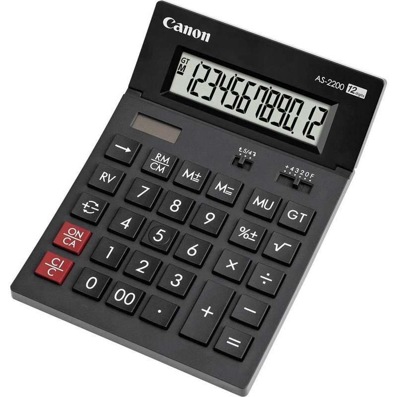 Canon As-2200 Calculatrice Hb EMEA 12 Chiffres - Noir