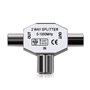 kwmobile Répartiteur d'antennes en T - Distributeur antenne 2 Voies - 2X Prise coaxial pour DVB-T/BK - 0-1000 MHz - Coupleur Ali