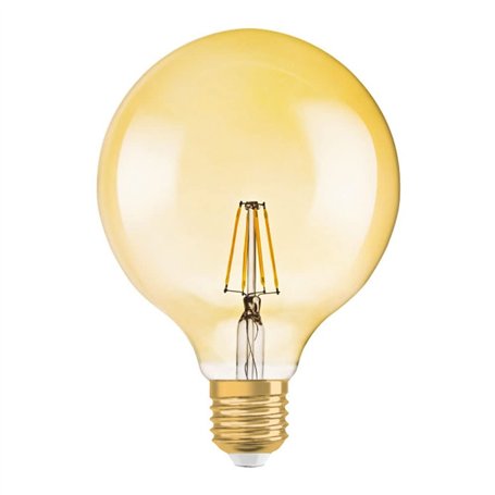 Osram Vintage 1906 LED E27 Globe Filament Dorée 125mm 6.5W 650lm - 824 Blanc Très Chaud | Dimmable - Équivalent 50W