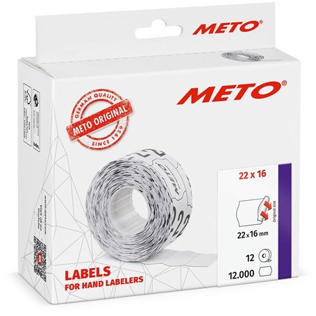 Étiquettes Meto pour étiqueteuse manuelle (22x16 mm