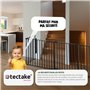 tectake® Barrière de Sécurité Clôture Cheminée pour Enfant Chien Chat Pare-Feu Bébé Barrière escalier Barrière Cage Pare-feu Gri