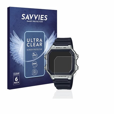 savvies Protection Ecran pour Casio AE-1200WH-1CVEF (6 Pièces) - Film Protection Ultra Clair