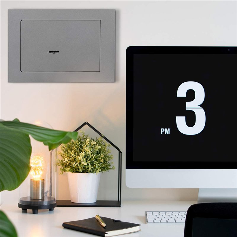 Image secondaire de Navaris Coffre-fort Mural à Clé - Coffre-fort en Acier à Encastrer 30x21x16,5cm - Verrouillage Serrure avec 2x Clef - Sécurité P