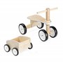 Navaris Draisienne avec remorque - Vélo en Bois sans pédale pour Enfants de Plus de 18 Mois - Tricycle Charge Max 50 kg avec Pan