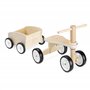 Navaris Draisienne avec remorque - Vélo en Bois sans pédale pour Enfants de Plus de 18 Mois - Tricycle Charge Max 50 kg avec Pan